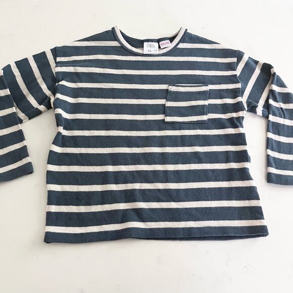 Zara boys striped long sleeve top 4/5 - Picture 1 of 6